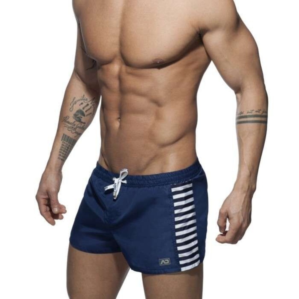 Addicted Men's ADS177 SAILOR STRIPES SHORT, NAVY. Size: Medium